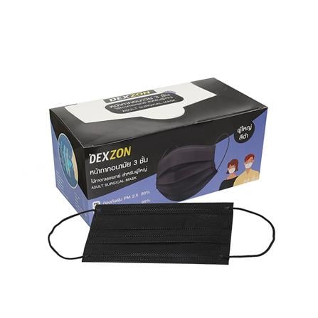หน้ากากอนามัยการแพทย์ Dexzon สีดำ 50 ชิ้น หน้ากากอนามัยการแพทย์ Dexzon สีดำ 50 ชิ้น
