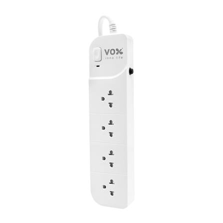 รางปลั๊กไฟ 4 ช่อง 1 สวิตซ์ VOX P-140 3 เมตร สีขาว รางปลั๊กไฟ 4 ช่อง 1 สวิตซ์ VOX P-140 3 เมตร สีขาว