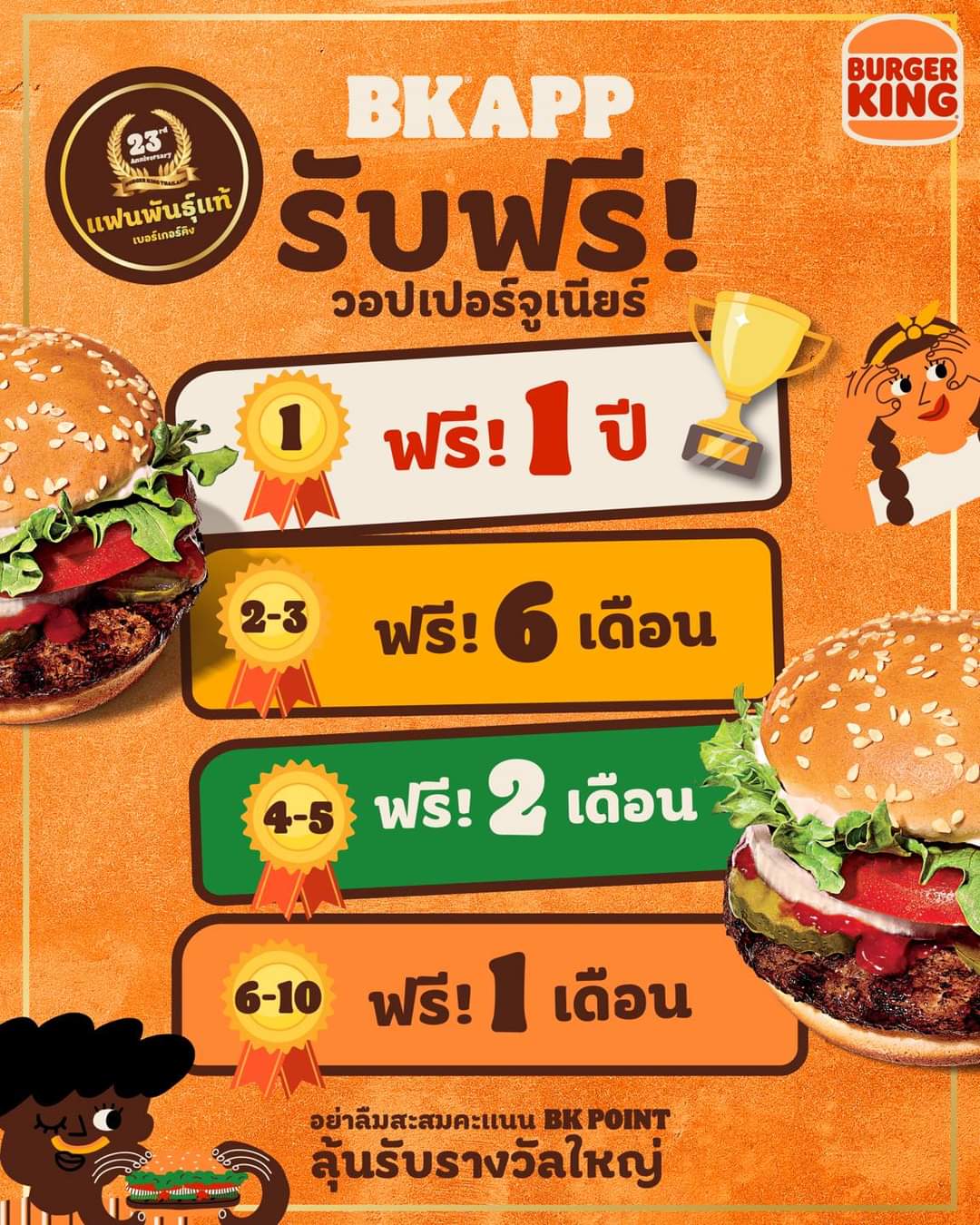 โปรโมชั่น เบอร์เกอร์คิง : ใครอยากกินเบอร์เกอร์คิงฟรี 1 ปี ยกมือ!! กิจกรรม แฟนพันธุ์แท้เบอร์เกอร์คิง