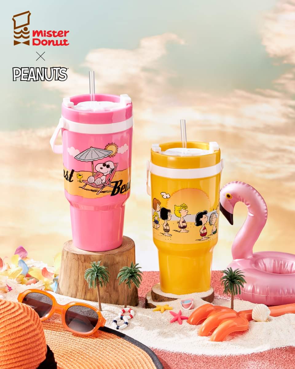 โปรโมชั่น มิสเตอร์ โดนัท : [Mister Donut X Peanut] ปลุกความเป็นกี้!! หน้าร้อนนี้ มีแก้วน้ำสนูปี้ คอลใหม่! ไ้ว้เลย ถือไปไหนก็เฉิดฉาย มีให้เลือกถึง 5 สี 5 ลาย
