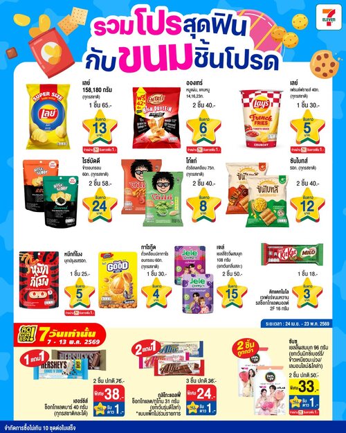 โปรโมชั่น เซเว่น อีเลฟเว่น(7-Eleven) : รวมโปรขนมสุดฟิน ราคาดีที่เซเว่น