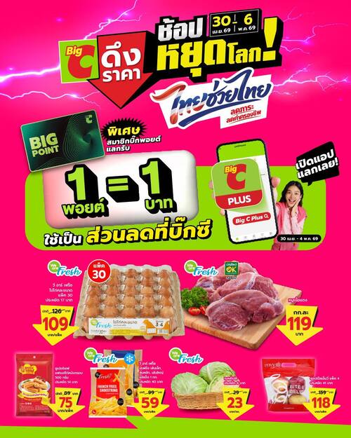 โปรโมชั่น บิ๊กซี : ไทยช่วยไทย ช้อปหยุดโลก ลดภาระค่าครองชีพ ถึง6พ.ค.