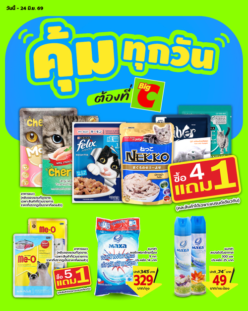โปรโมชั่น บิ๊กซี : โปรสินค้าเด็กและสัตว์เลี้ยง ถึง 24 มิ.ย.