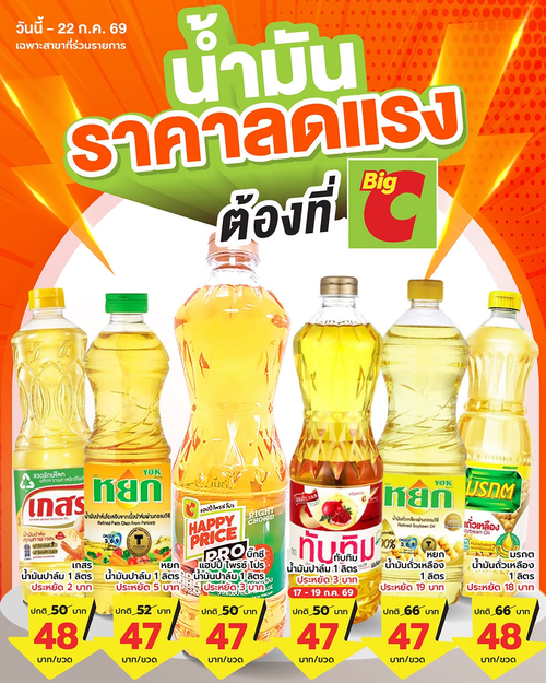 โปรโมชั่น บิ๊กซี : น้ำมันถูกจริงที่บิ๊กซี ราคาดีสุดคุ้ม