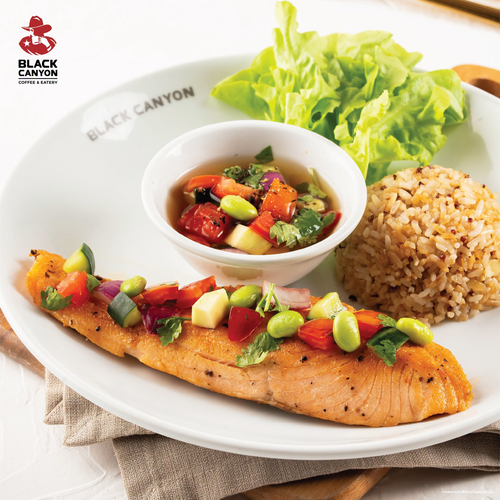 โปรโมชั่น แบล็คแคนยอน : สเต็กแซลมอนย่างซัลซ่า+ข้าวควินัว คู่เครื่องดื่ม เริ่ม 189.-