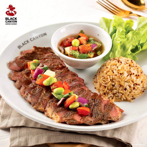 โปรโมชั่น แบล็คแคนยอน : สุขภาพดีเริ่ม 189.- สเต็กเนื้อนิวซีแลนด์ซัลซ่า+ข้าวควินัว