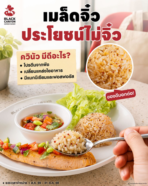 โปรโมชั่น แบล็คแคนยอน : ควินัว ซูเปอร์ฟู้ดคำโปรด สายเฮลตี้ห้ามพลาด เริ่ม 189.-